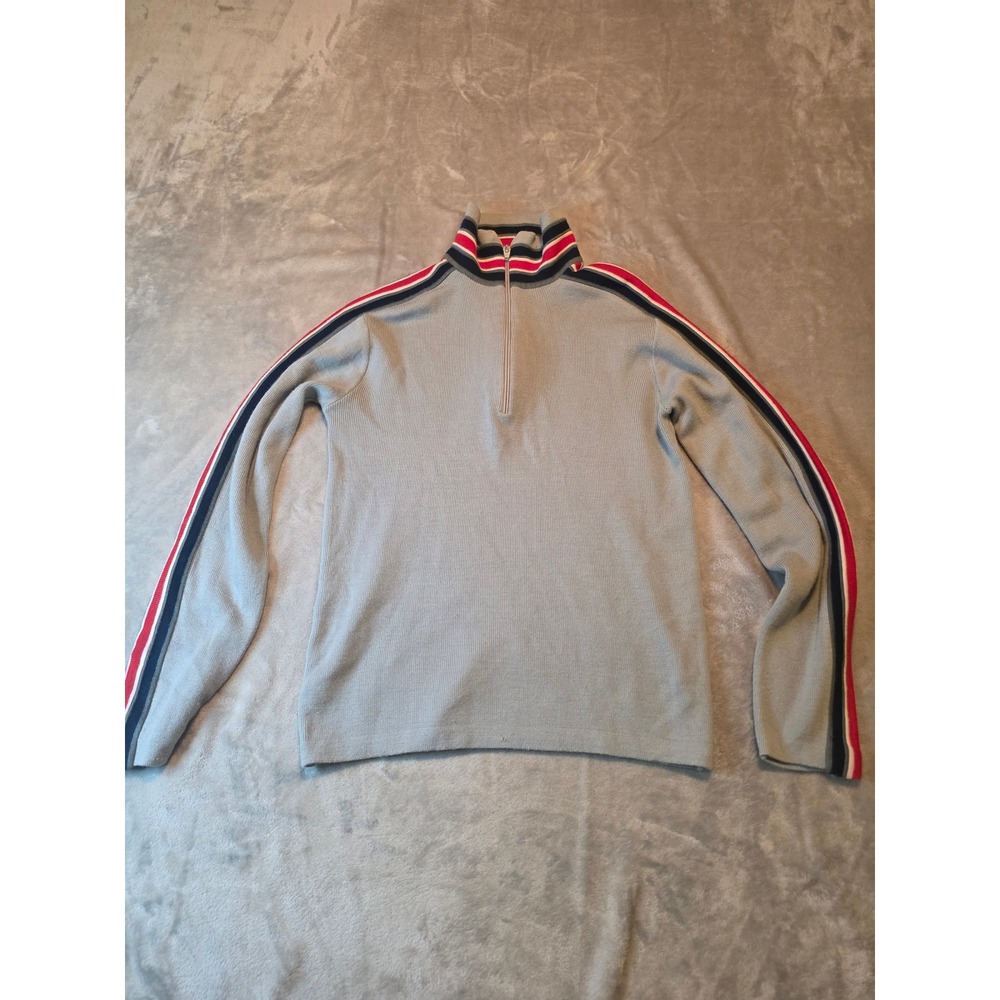 Vintage OSSI Skiwear Sweater Mens Medium Wool Acrylic Qrt Zip 90s Retro
